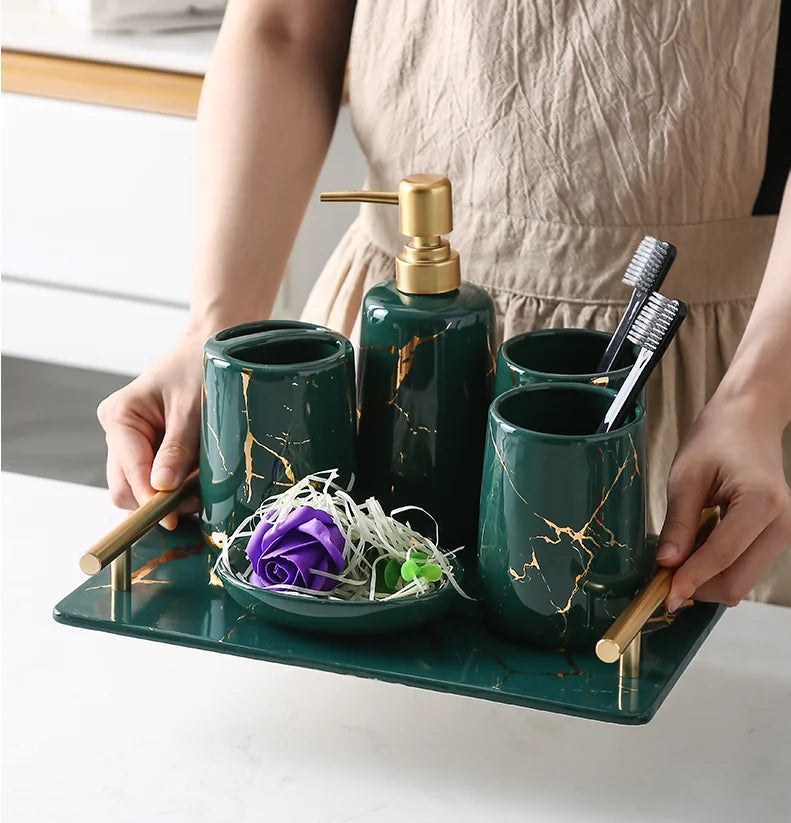 Ceramic Toiletries Bathroom Set