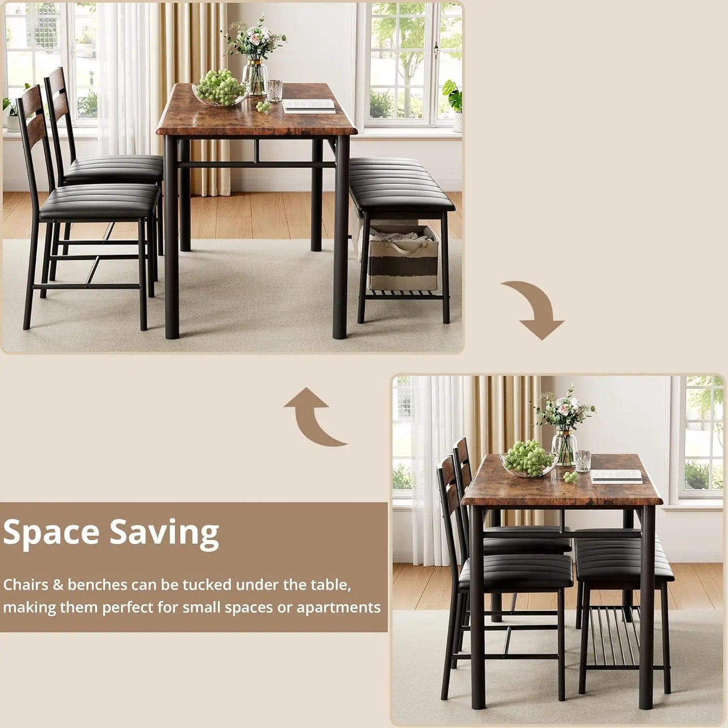 IRONCK Dining Table Set for 4