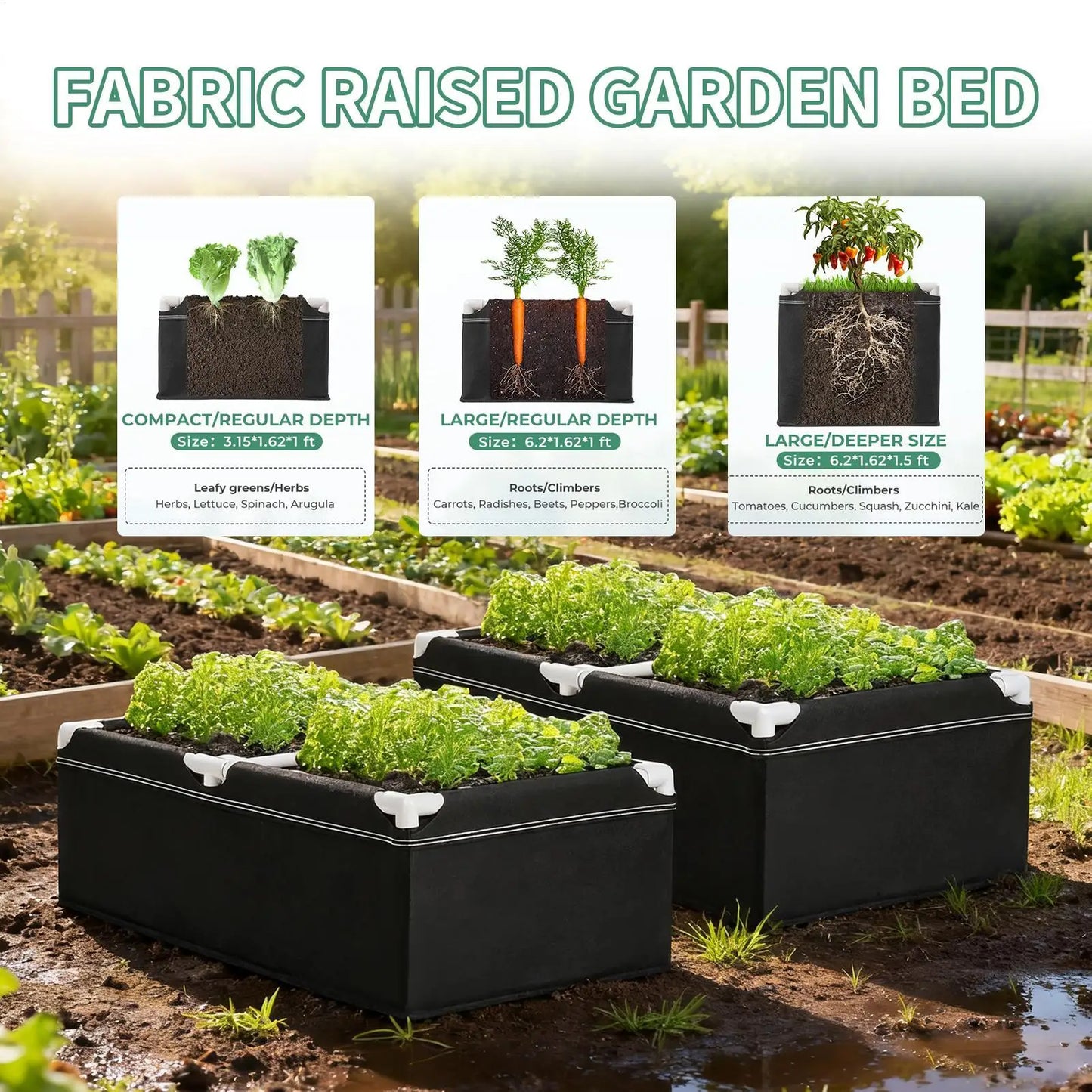 Fabric Garden Plant Bed Rectangular