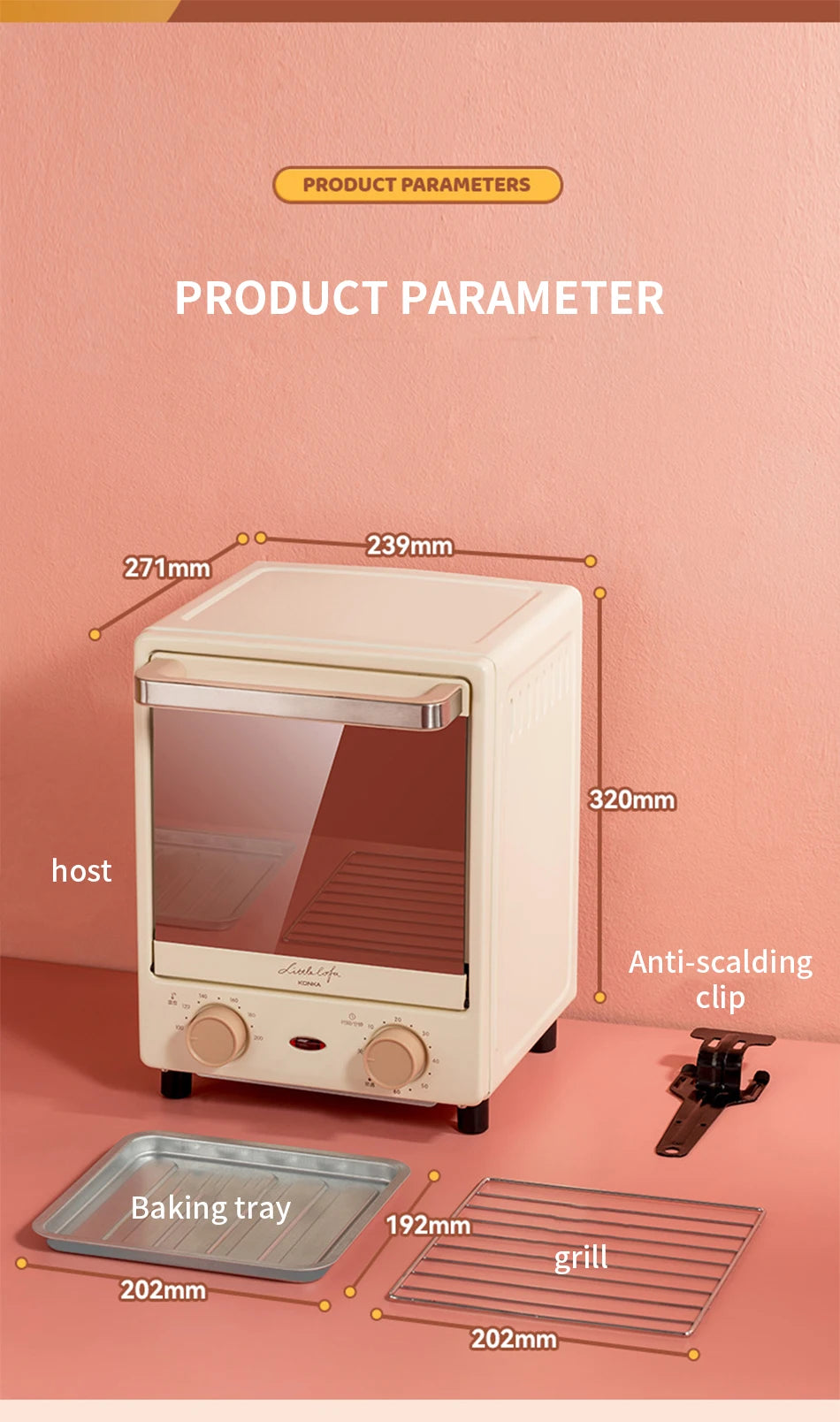 12L Mini Vertical Electric Oven