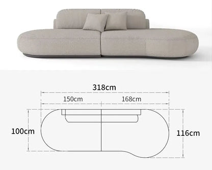 Italian U Shape Technology Fabric Sofa