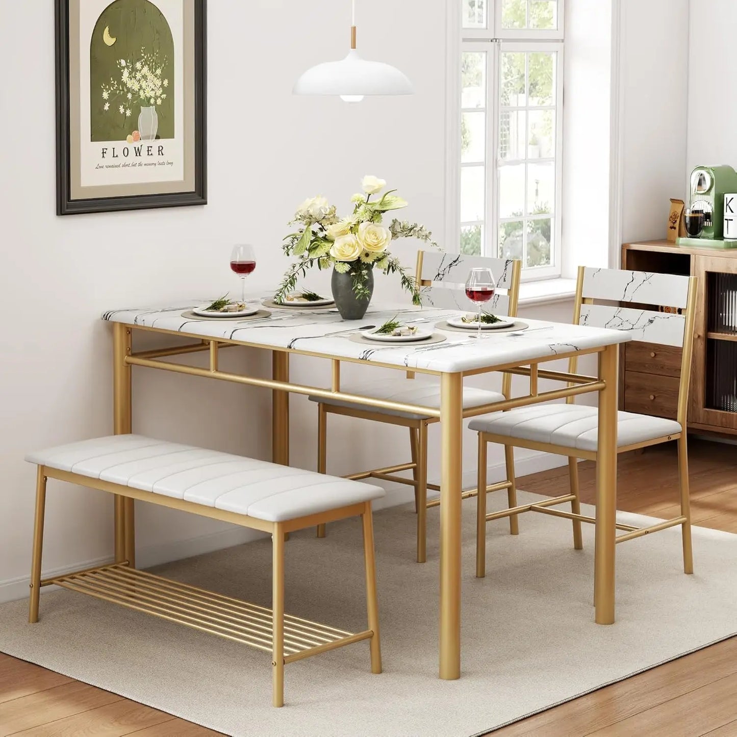 IRONCK Dining Table Set for 4