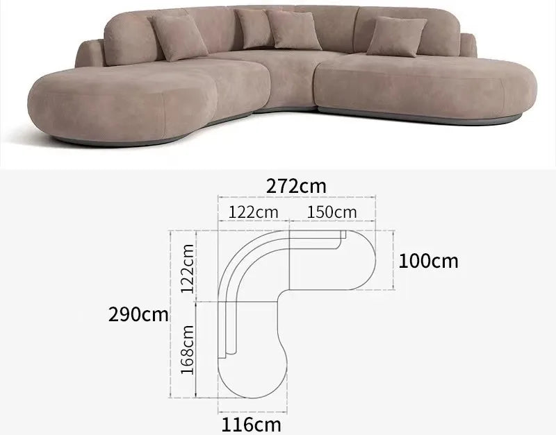 Italian U Shape Technology Fabric Sofa
