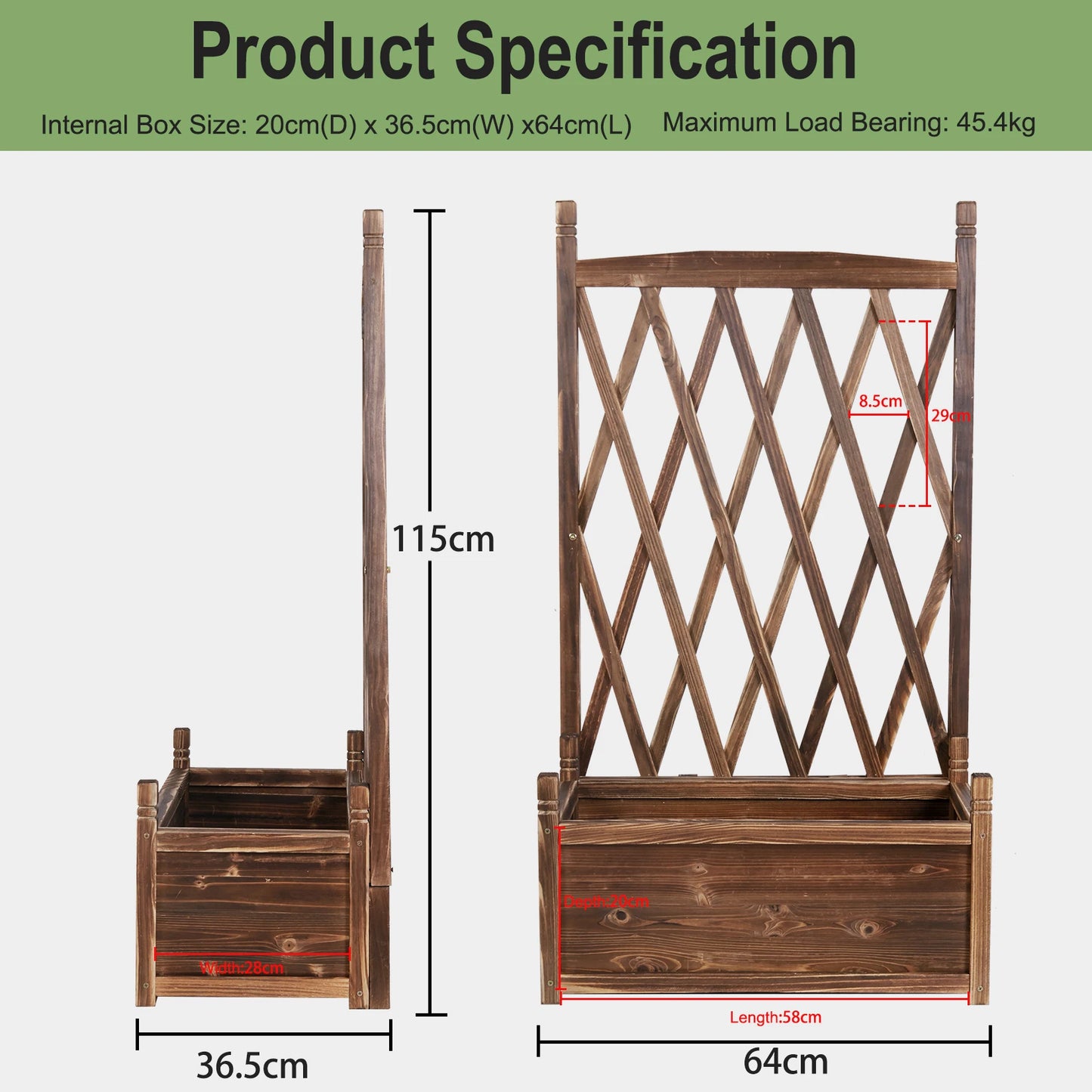Raised Garden Bed, Wooden Planter Box