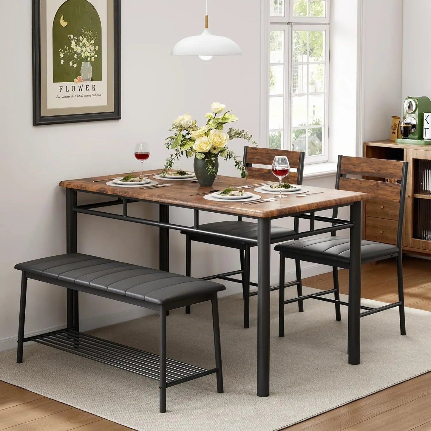 IRONCK Dining Table Set for 4