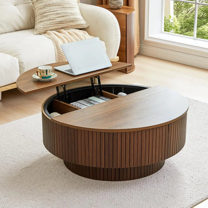 33 Inch Round Coffee Table With Lift Top