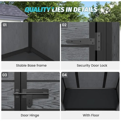 Outdoor Resin Storage Shed with Floor