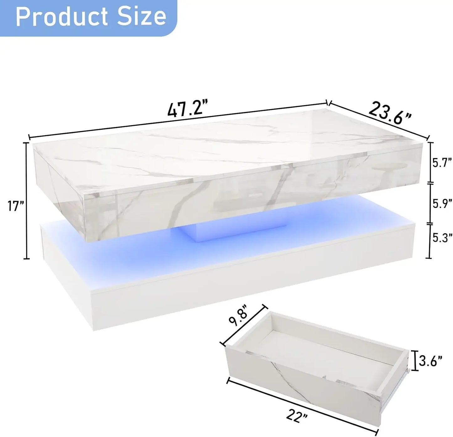 Modern Stylish Coffee Table with LED lights