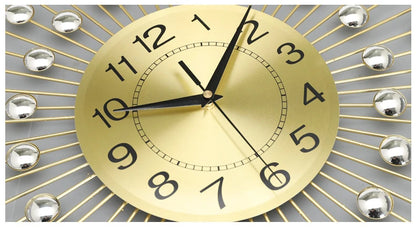 Gold Large Wall Clock Metal Silent