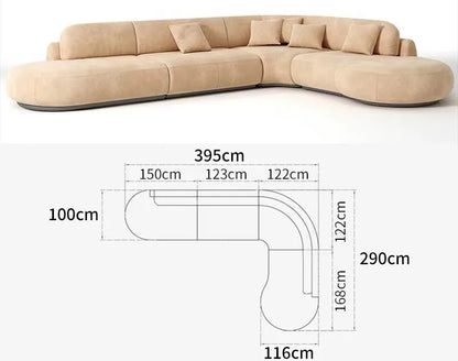Italian U Shape Technology Fabric Sofa