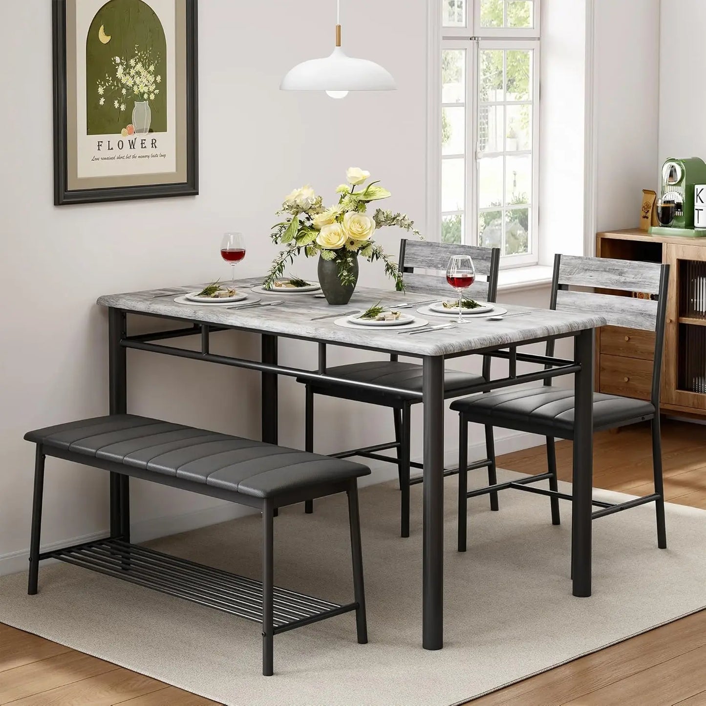 IRONCK Dining Table Set for 4