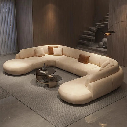 Italian U Shape Technology Fabric Sofa
