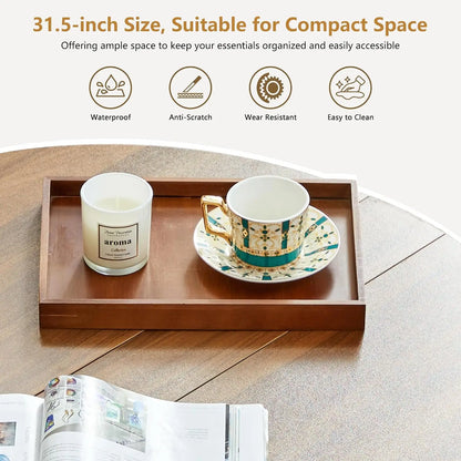 33 Inch Round Coffee Table With Lift Top