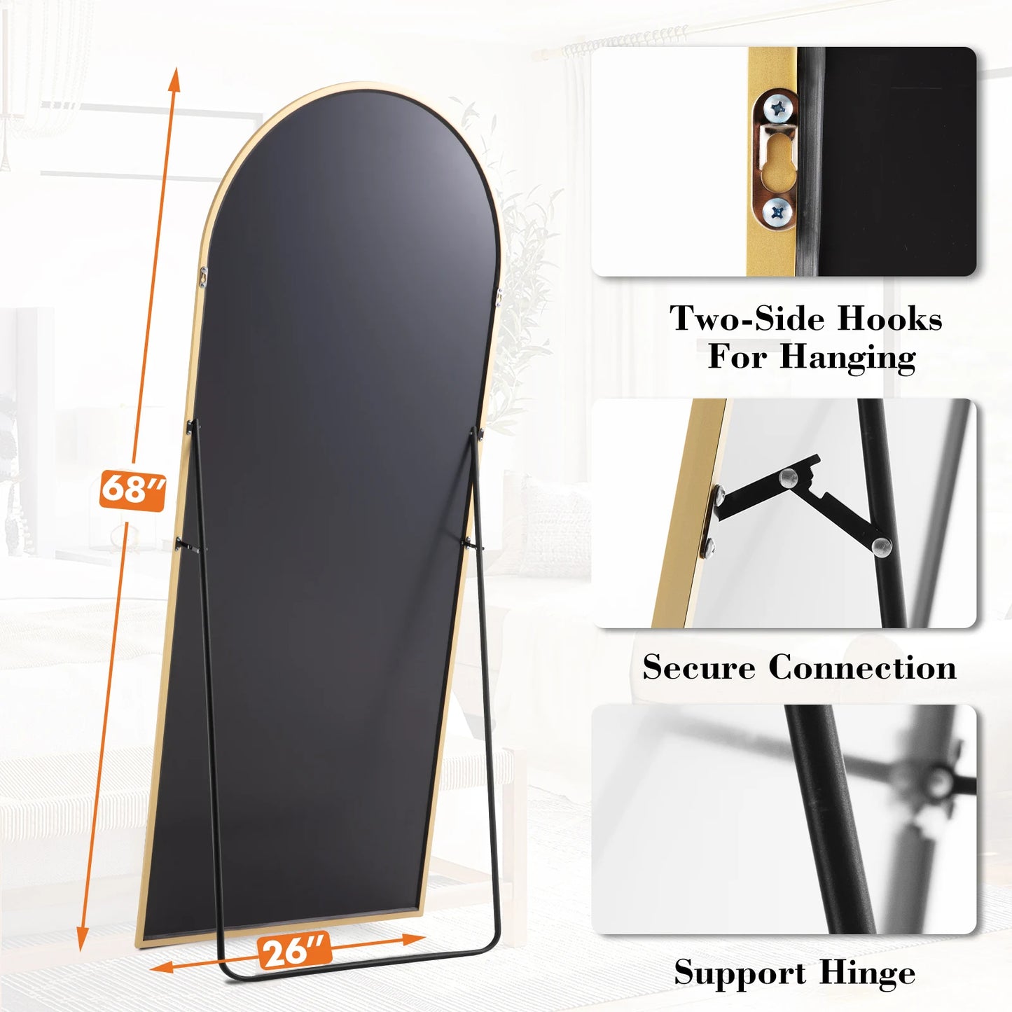 Floor Mirror with Aluminum Alloy Frame