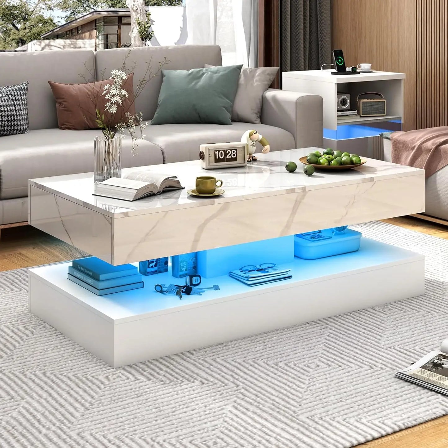 Modern Stylish Coffee Table with LED lights