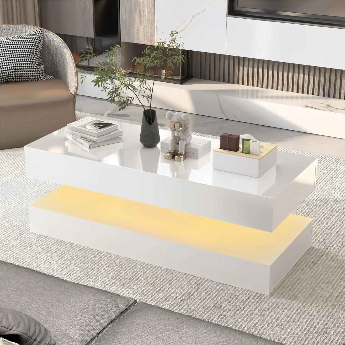 Modern Stylish Coffee Table with LED lights