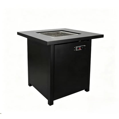 Square Gas Fire Pit Table with Wind Guard