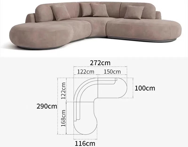 Italian U Shape Technology Fabric Sofa