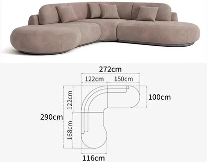 Italian U Shape Technology Fabric Sofa