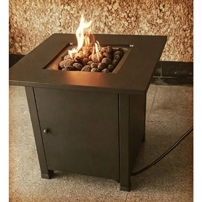 Square Gas Fire Pit Table with Wind Guard