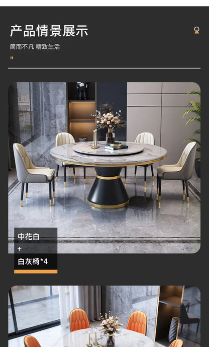 Modern Table and Chair Combination Round Table