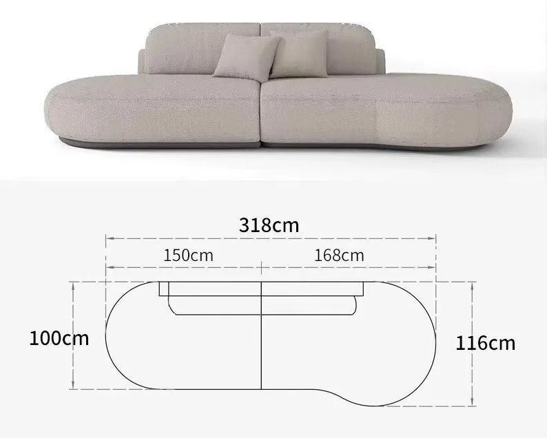 Italian U Shape Technology Fabric Sofa
