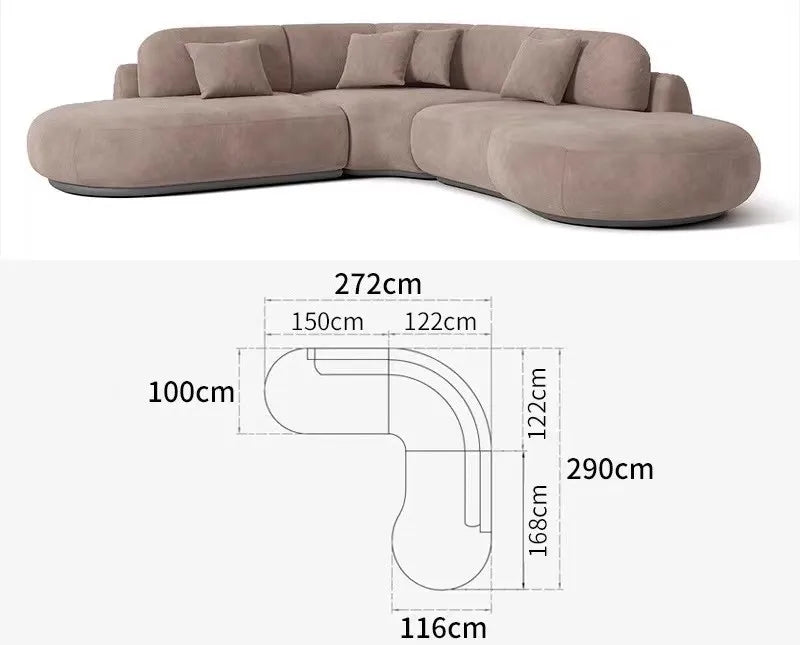 Italian U Shape Technology Fabric Sofa