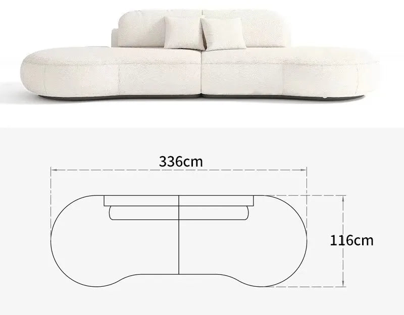 Italian U Shape Technology Fabric Sofa
