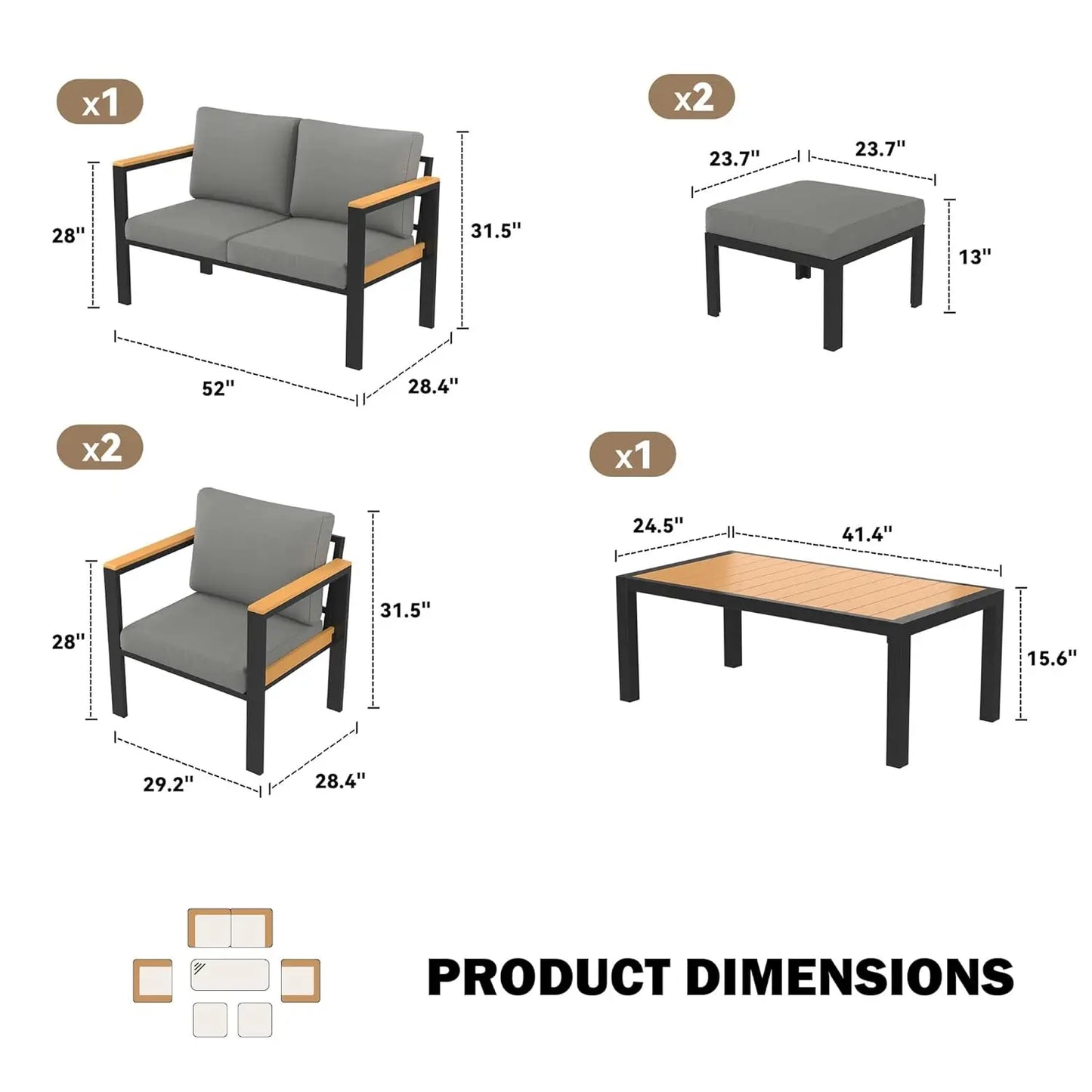 Aluminum Outdoor Furniture Set