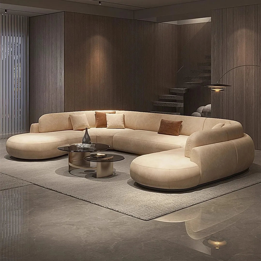 Italian U Shape Technology Fabric Sofa