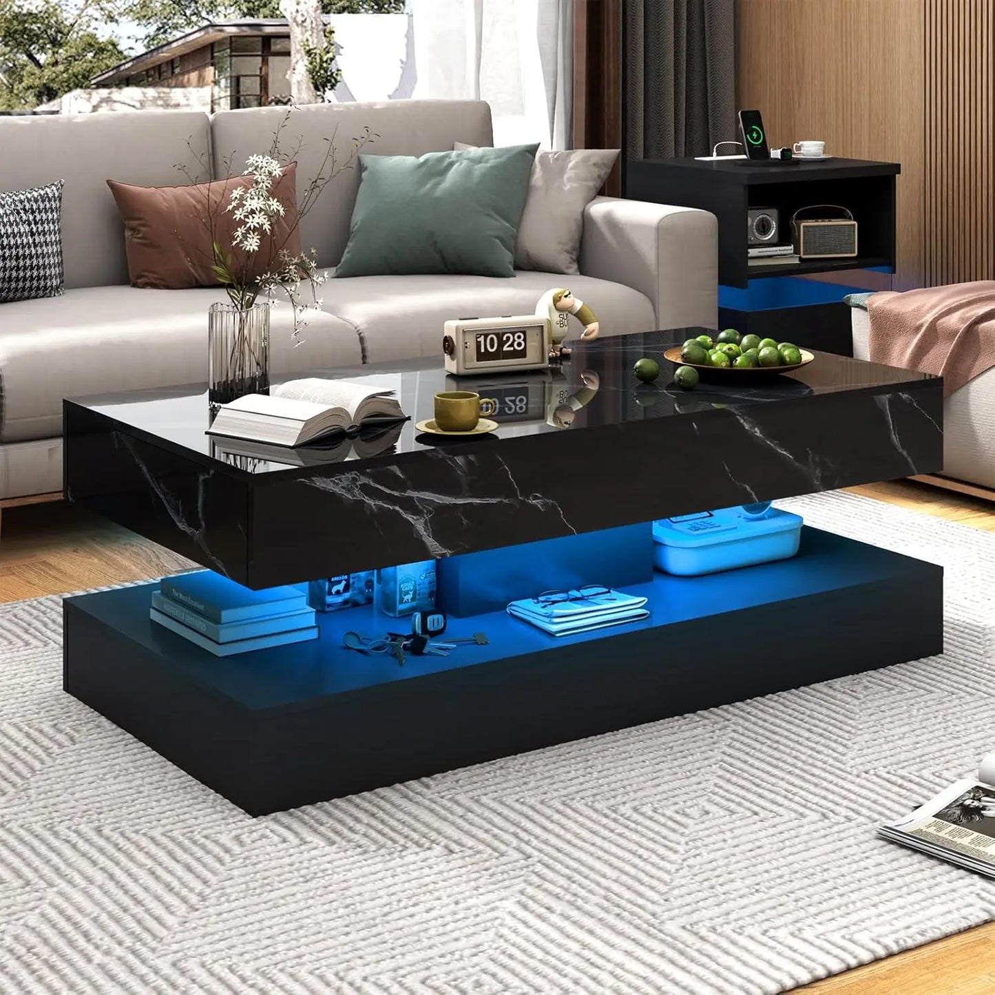 Modern Stylish Coffee Table with LED lights