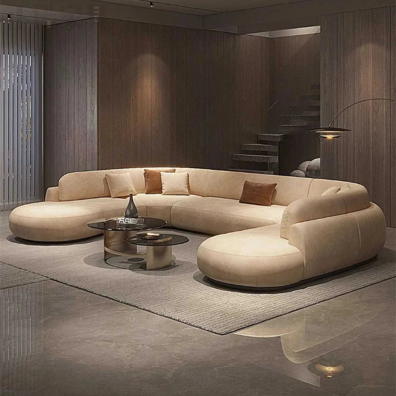 Italian U Shape Technology Fabric Sofa