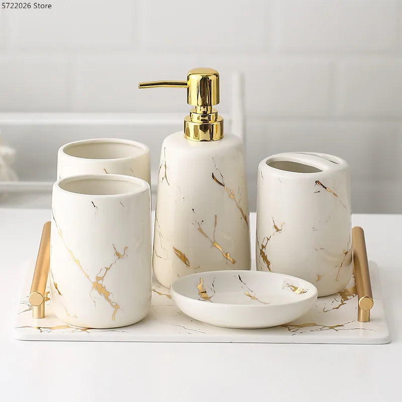Ceramic Toiletries Bathroom Set