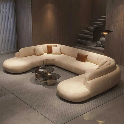 Italian U Shape Technology Fabric Sofa