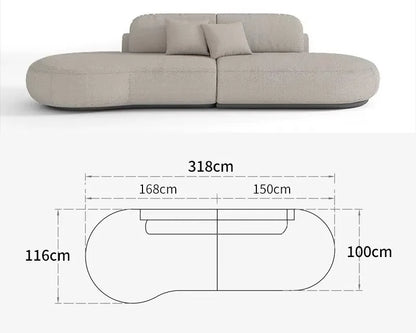 Italian U Shape Technology Fabric Sofa