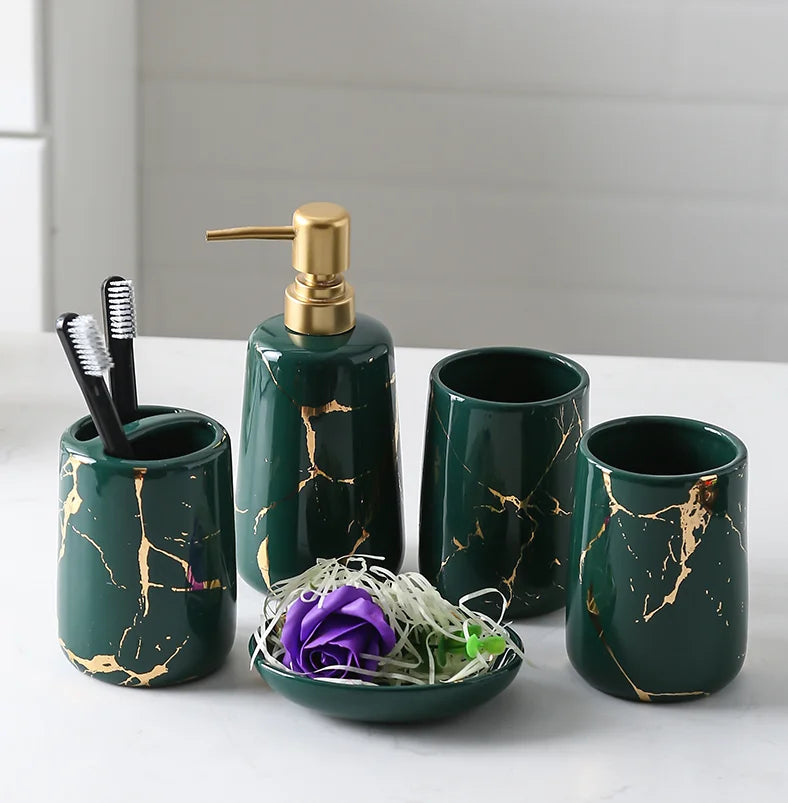 Ceramic Toiletries Bathroom Set