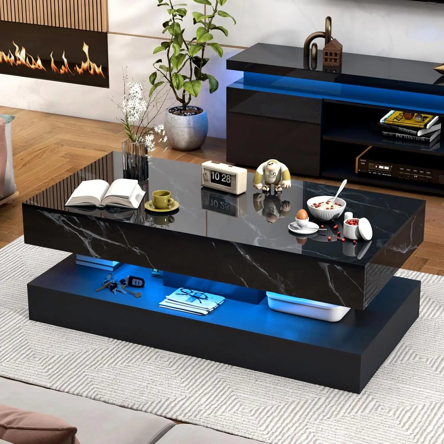 Modern Stylish Coffee Table with LED lights