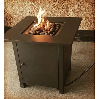 Square Gas Fire Pit Table with Wind Guard