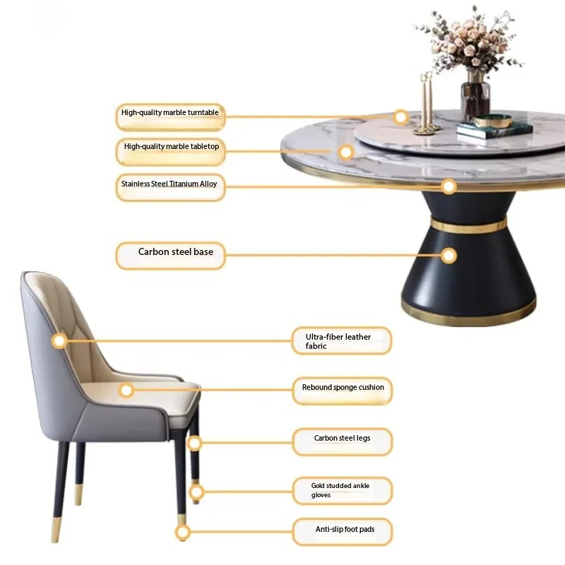 Modern Table and Chair Combination Round Table