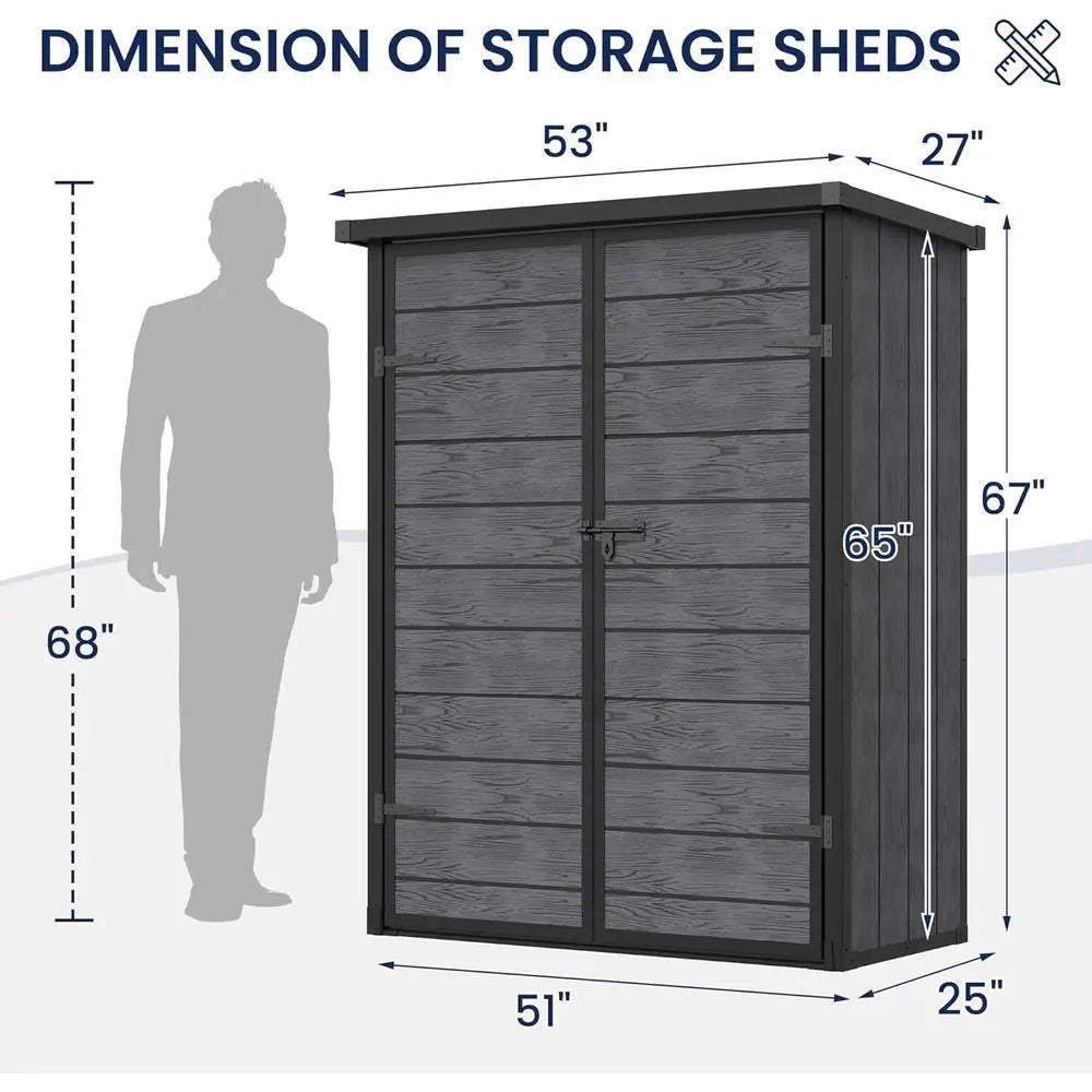 Outdoor Resin Storage Shed with Floor