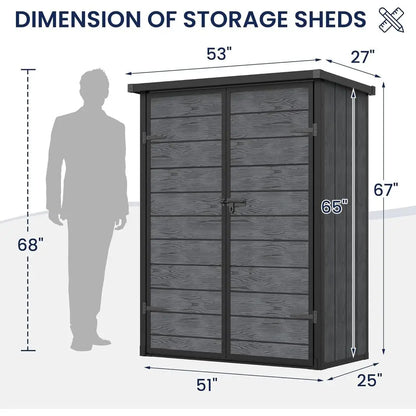 Outdoor Resin Storage Shed with Floor