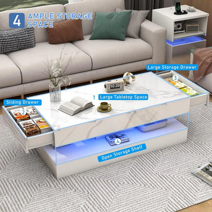 Modern Stylish Coffee Table with LED lights