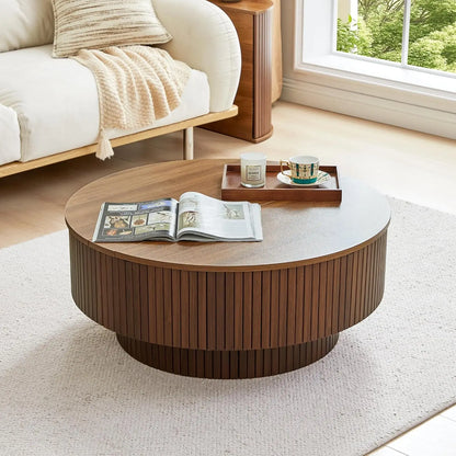 33 Inch Round Coffee Table With Lift Top