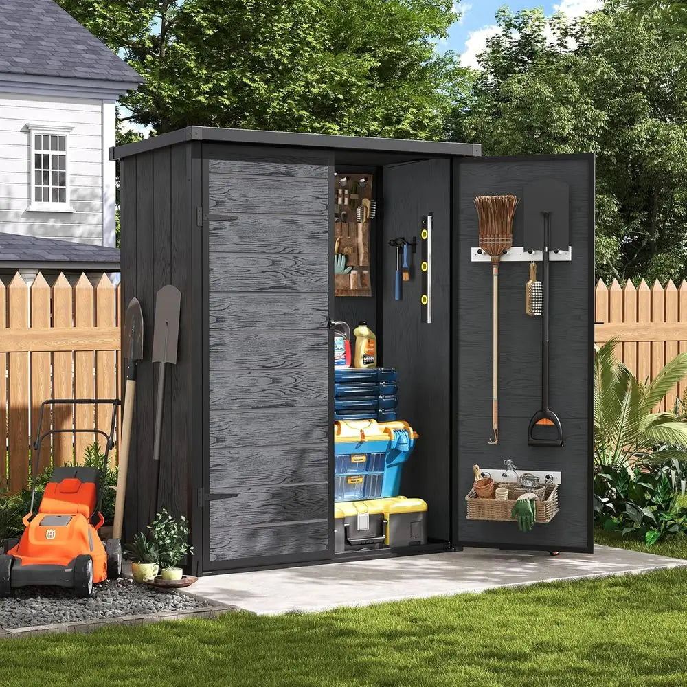 Outdoor Resin Storage Shed with Floor