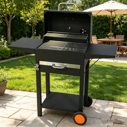 Wheeled Charcoal Barbecue Grill Domed Lid