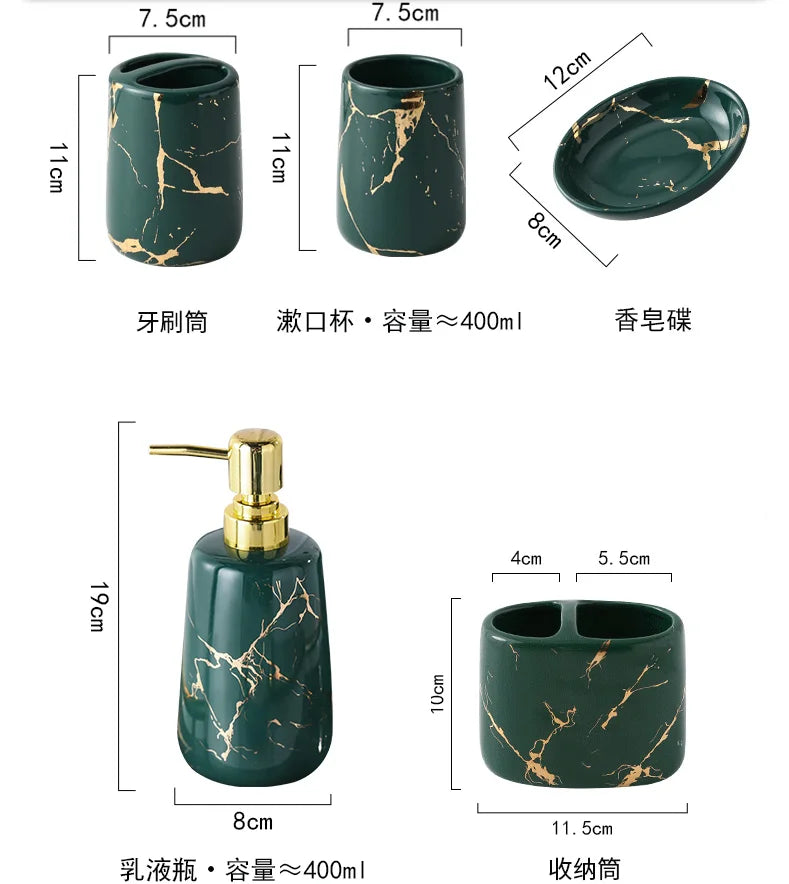 Ceramic Toiletries Bathroom Set
