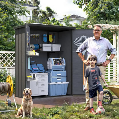 Outdoor Resin Storage Shed with Floor
