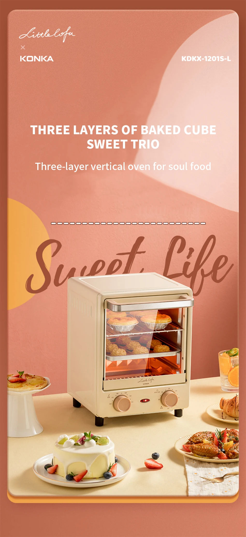 12L Mini Vertical Electric Oven