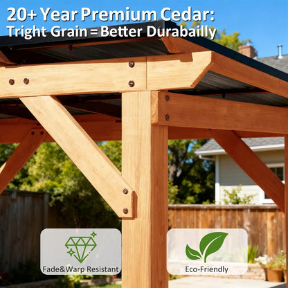 Grill Gazebo 6 x 8 FT,Cedar Wood BBQ