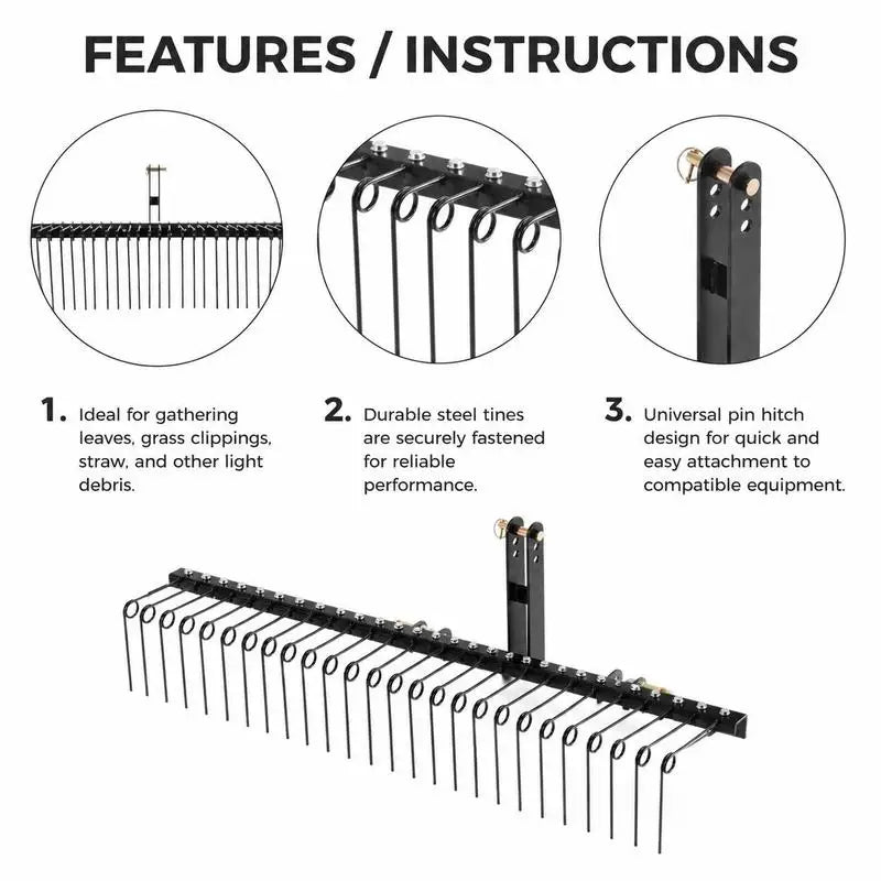 72 Inch Tractor Landscape Rake